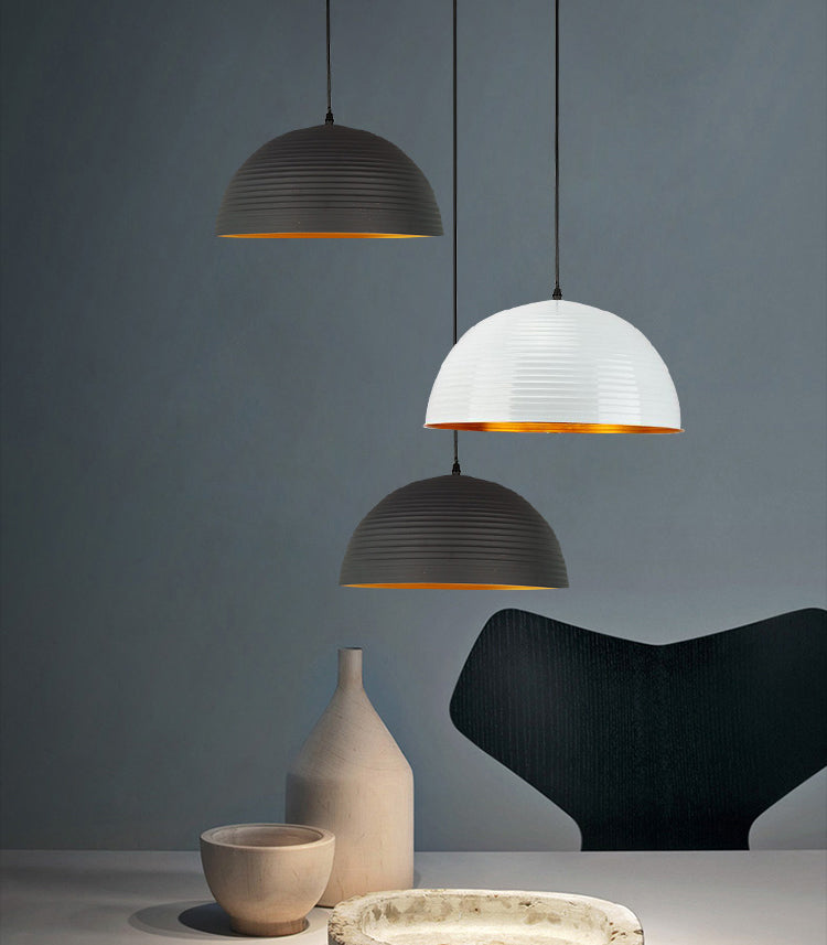 Lampada a sospensione a ciondolo a 1-bulba in oro industriale in alluminio interno appeso per il ristorante