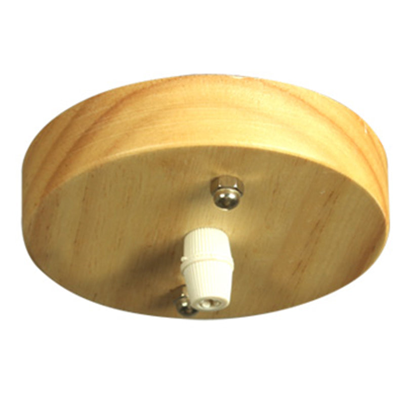 Simple Conical Pendant Lamp Wood Veneer 1 Head Dining Room Hanging Light Fixture