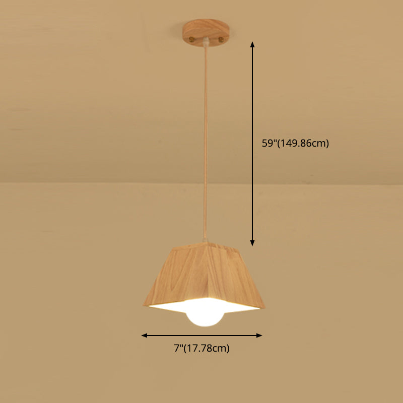Small Dining Room Pendant Lighting Wooden 1 Head Simplicity Hanging Ceiling Light