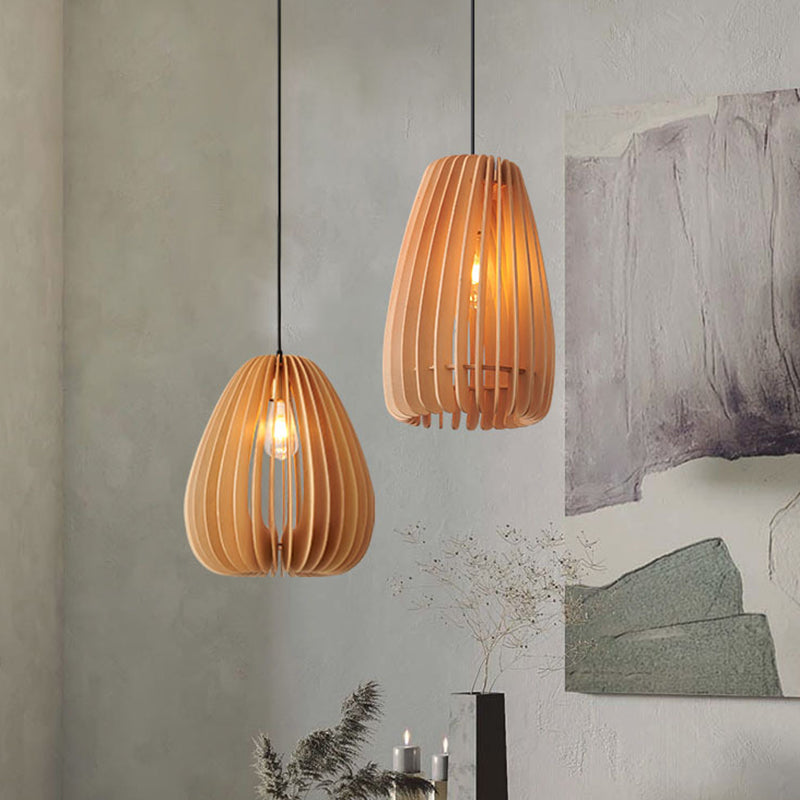 Lampada a sospensione a pendente a legna la luce del soffitto a 1 luce contemporanea per sala da pranzo