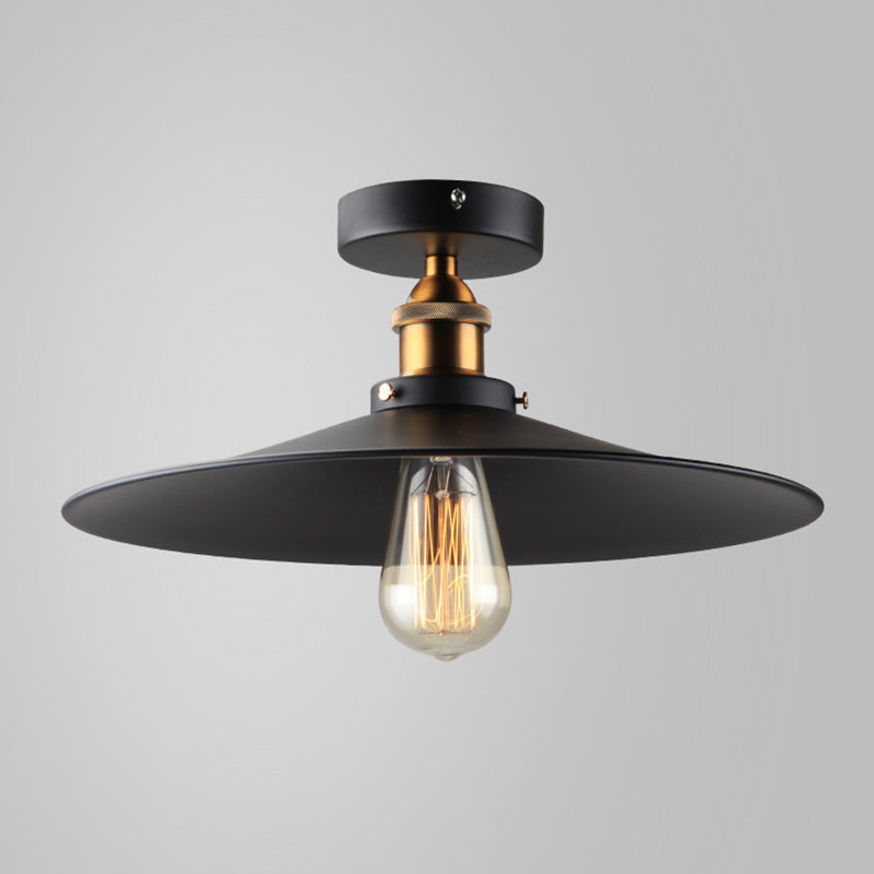 Montaje semi descarte de 1 luz de 1 luces en el estilo industrial de techo de hierro forjado de estilo conciso para espacios interiores