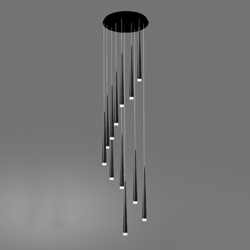 Spiral Hanging Light Fixtures Modern Simple Acrylic Ceiling Pendant for Stairwell