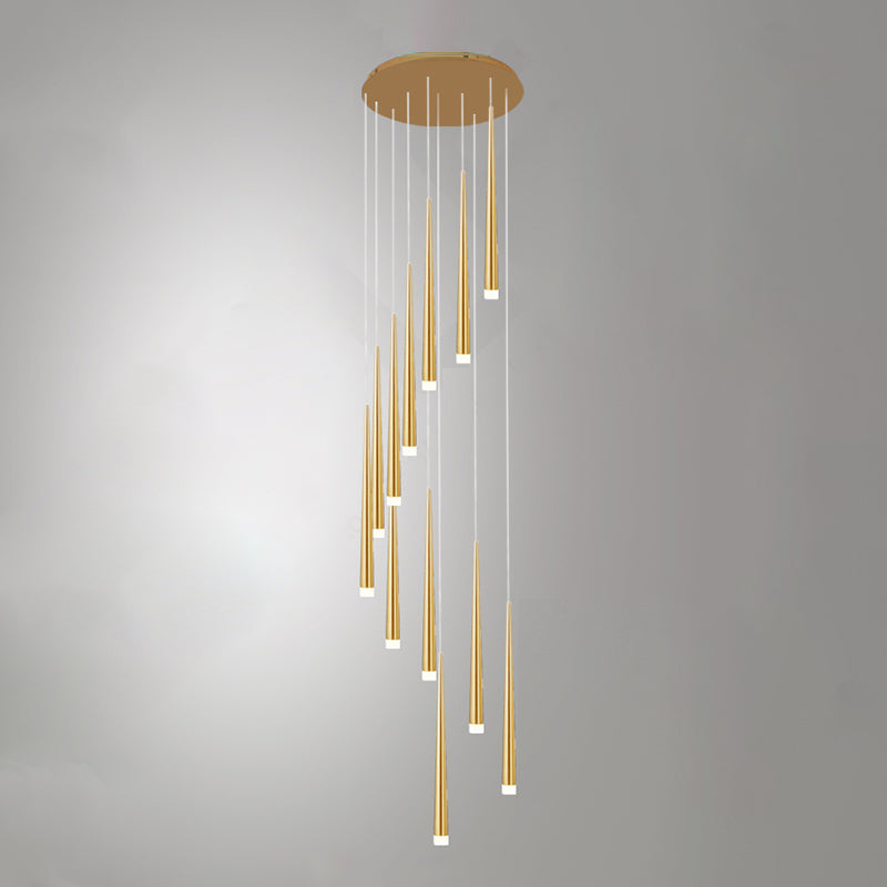 Spiral Hanging Light Fixtures Modern Simple Acrylic Ceiling Pendant for Stairwell