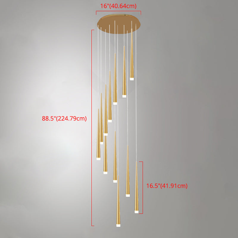 Spiral Hanging Light Fixtures Modern Simple Acrylic Ceiling Pendant for Stairwell