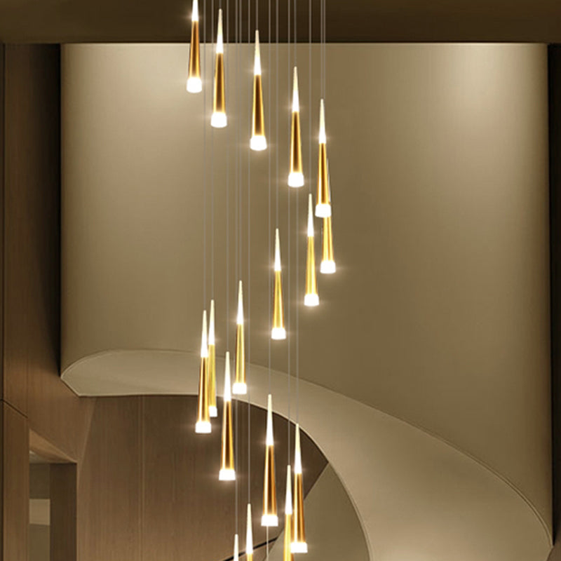 Spiral Hanging Light Fixtures Modern Simple Acrylic Ceiling Pendant for Stairwell