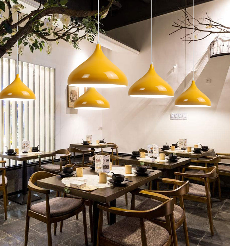 1 Light Onion Pendant Lighting Retro Industrial Style Metal Pendant Ceiling Lights for Restaurant