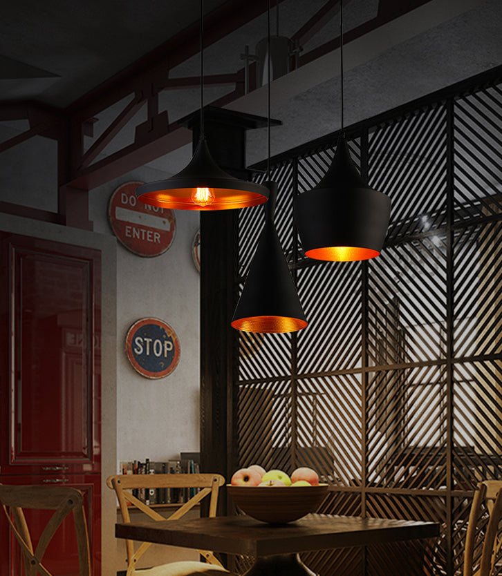 1 Light Schoolhouse Hanging Pendant Lights Industrial Style Metallic Pendant Ceiling Lights