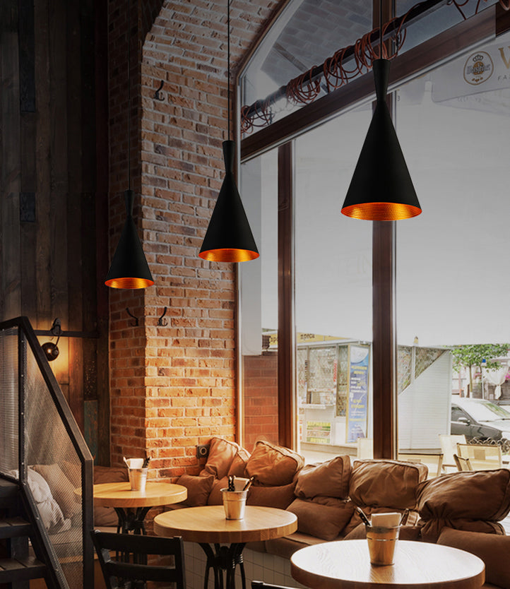 1 Light Schoolhouse Hanging Pendant Lights Industrial Style Metallic Pendant Ceiling Lights