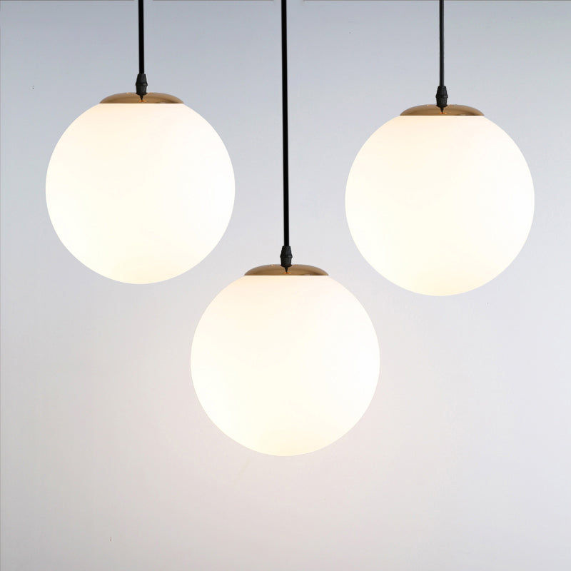 1 globe léger peinnant plafonniers industriels en verre de lait en verre pendant luminaires pour le restaurant