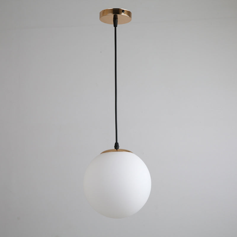 1 globe léger peinnant plafonniers industriels en verre de lait en verre pendant luminaires pour le restaurant