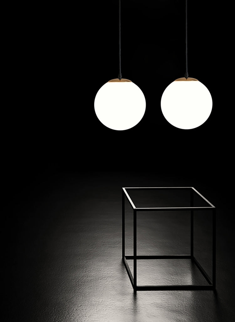 1 globe léger peinnant plafonniers industriels en verre de lait en verre pendant luminaires pour le restaurant