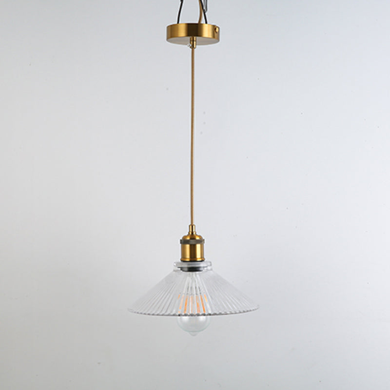 1 pendentif suspendu léger Style industriel en verre transparent plafond