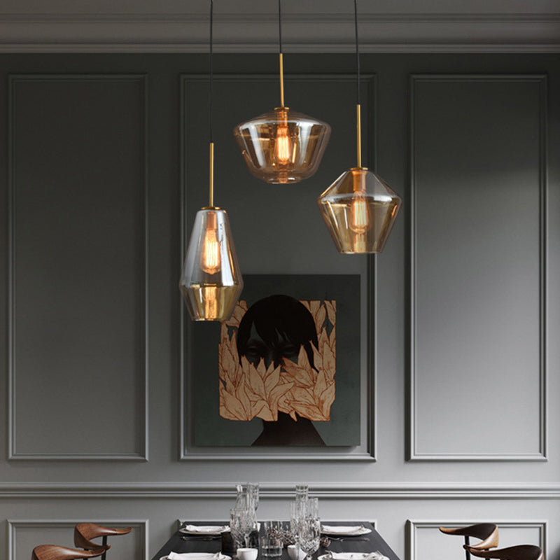 1 pendentif suspendu léger de style industriel en verre