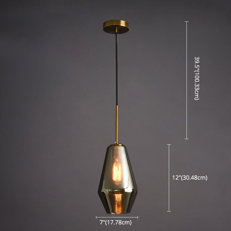 1 pendentif suspendu léger de style industriel en verre