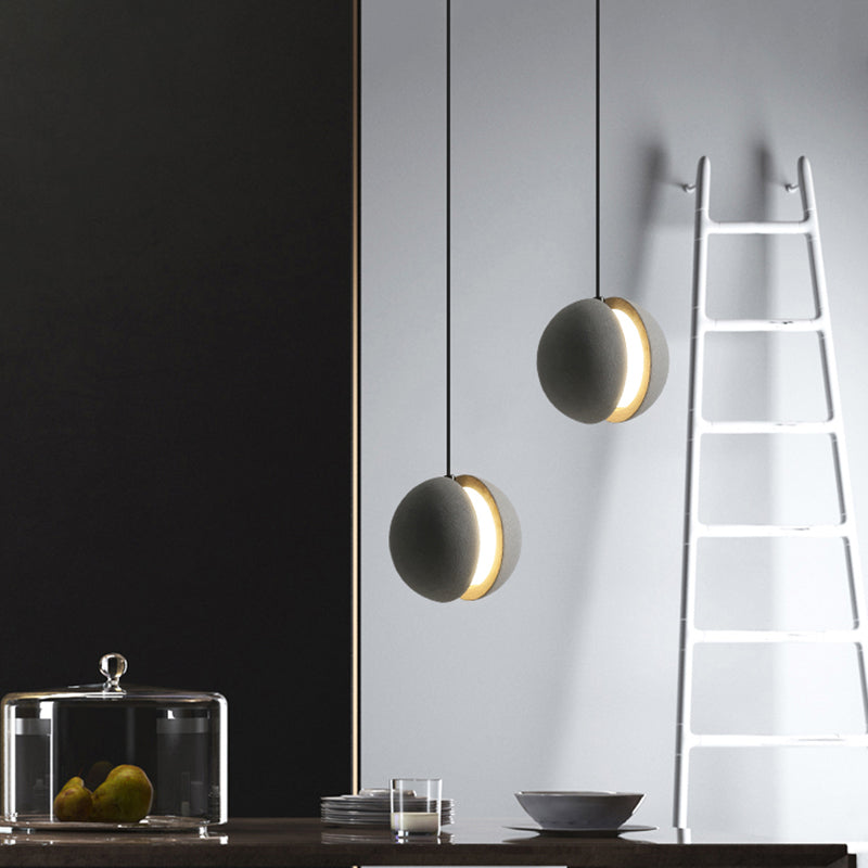 Moderne minimalistische kugelförmige Anhänger -Beleuchtungskörper Zement 1 hängende Deckenlichter für Schlafzimmer