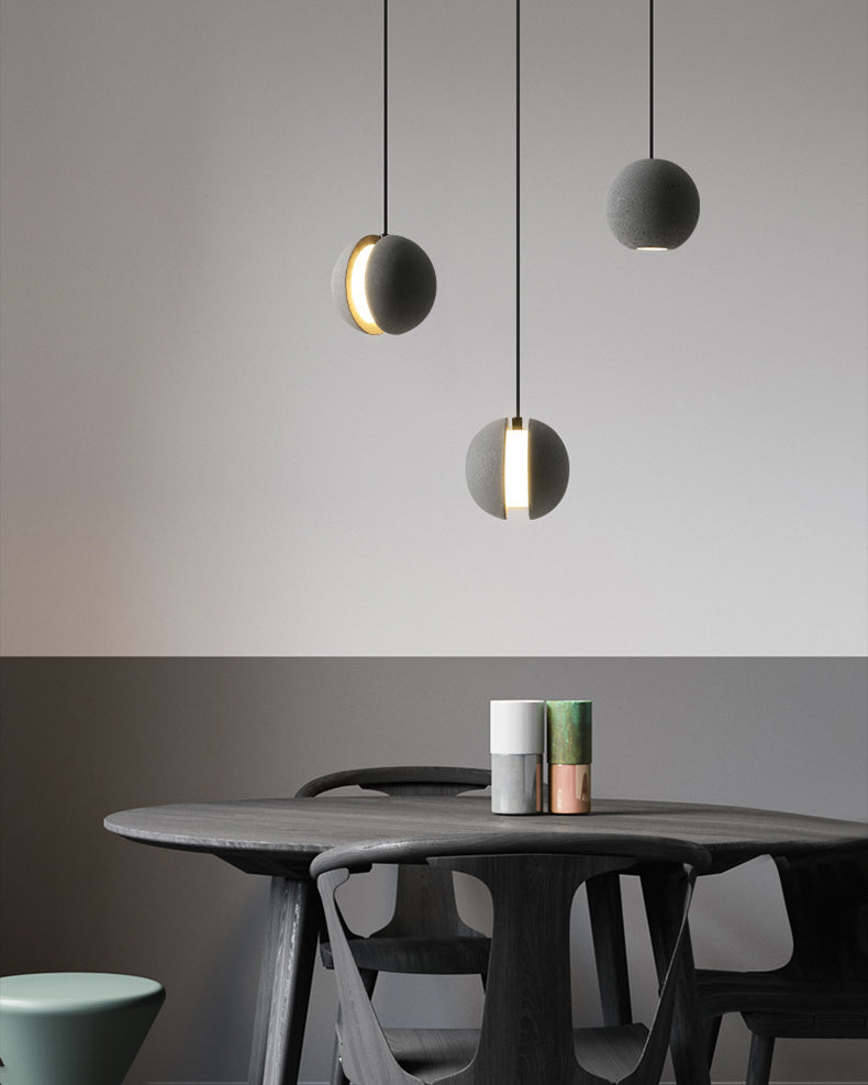 Moderne minimalistische kugelförmige Anhänger -Beleuchtungskörper Zement 1 hängende Deckenlichter für Schlafzimmer