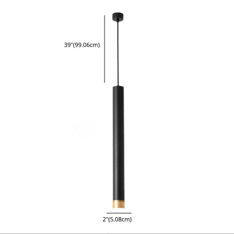 Aluminum Tube Shade Suspension Light Minimalist LED Ceiling Pendant with Beehive Design