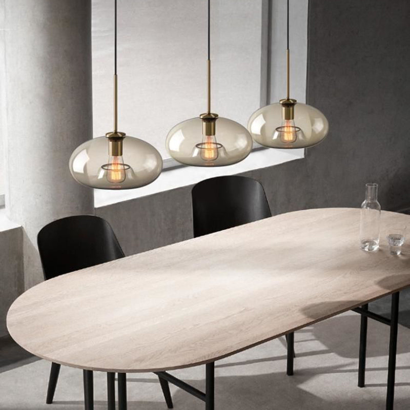 1 pendentif suspendu léger Style industriel en verre transparent plafond