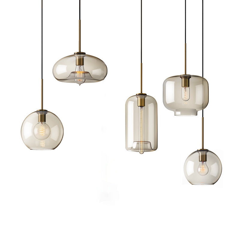 1 pendentif suspendu léger Style industriel en verre transparent plafond