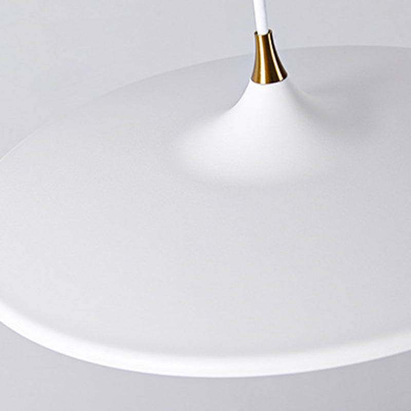 Flying Saucer Bedside Suspension Light Metallic 1 Bulb Minimalist LED Pendant Lamp