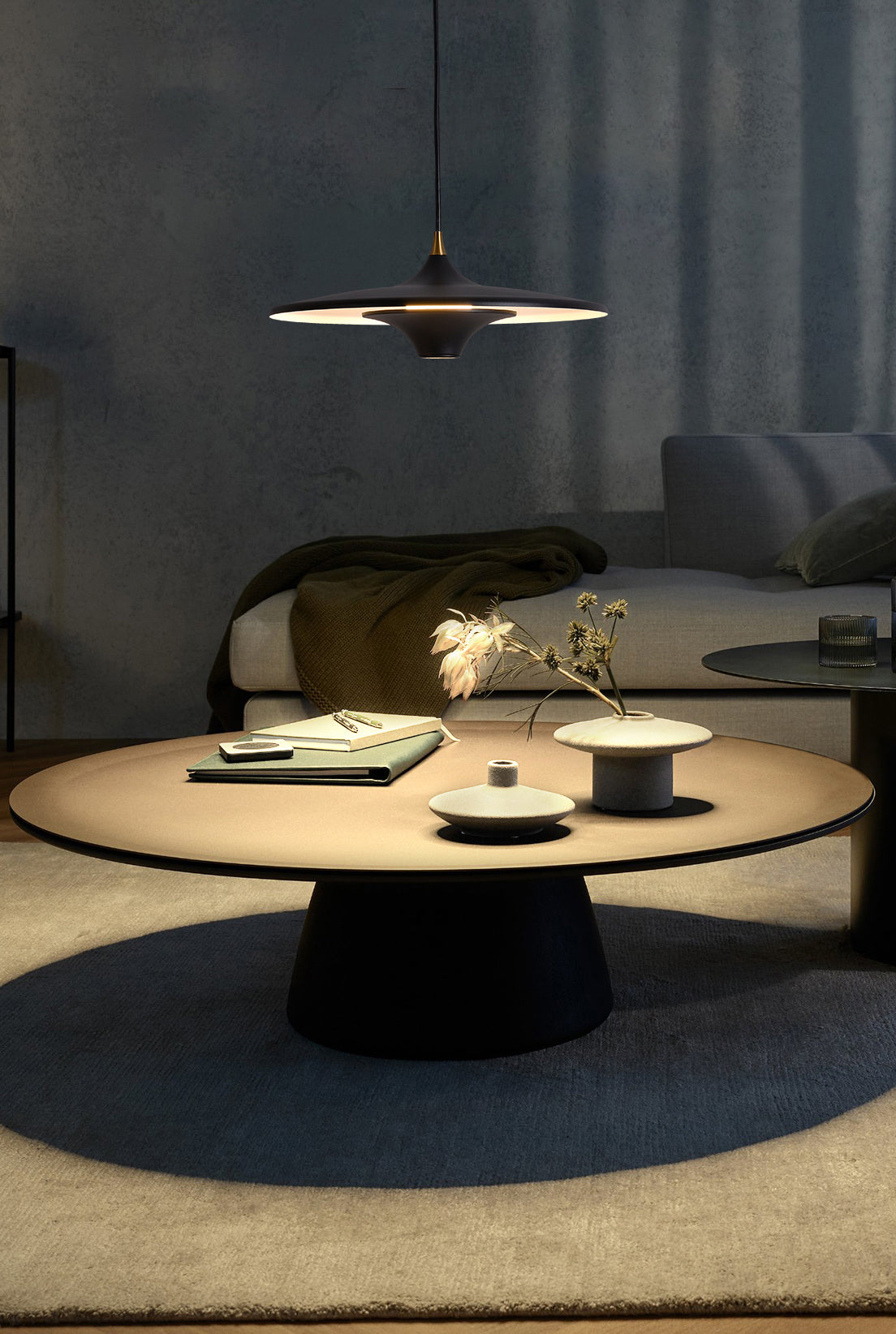 Flying Saucer Bedside Suspension Light Metallic 1 Bulb Minimalist LED Pendant Lamp