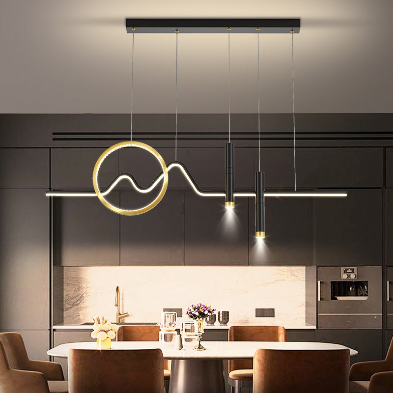 Luce a ciondolo dell'isola a led in ferro battuto nella moderna luce del soffitto acrilico in stile creativo per sala da pranzo
