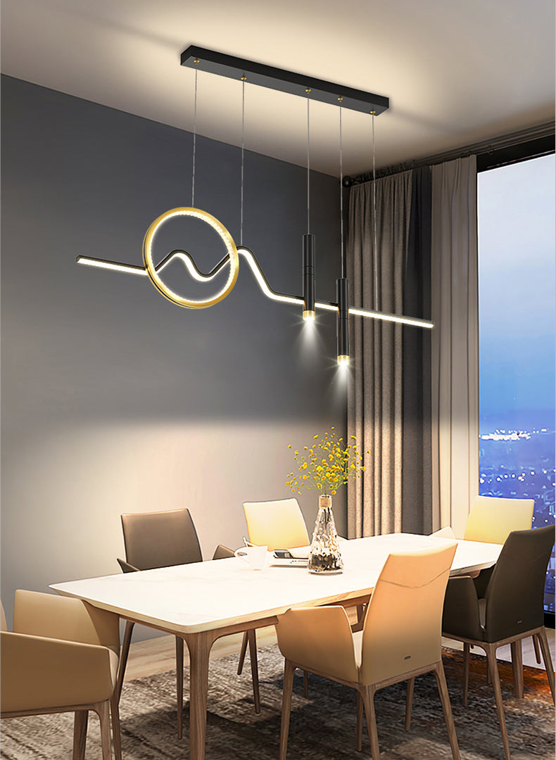 Luce a ciondolo dell'isola a led in ferro battuto nella moderna luce del soffitto acrilico in stile creativo per sala da pranzo
