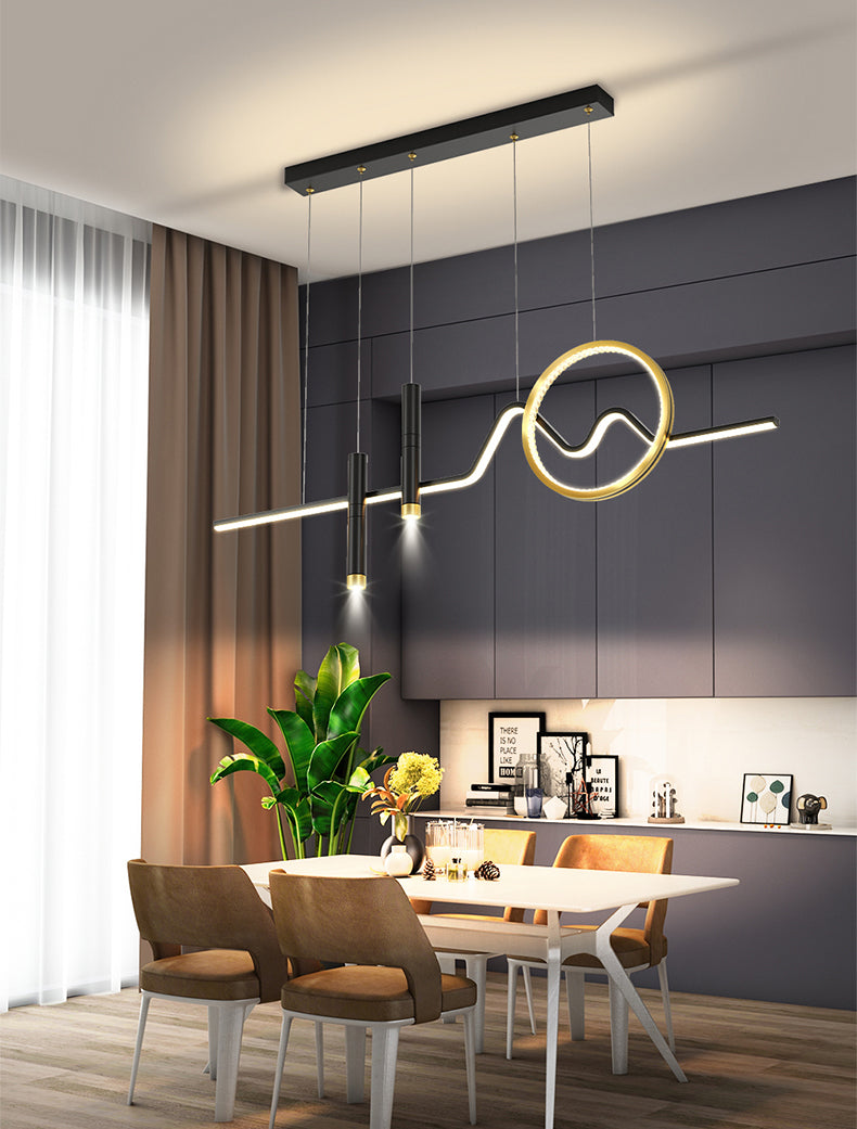 Luce a ciondolo dell'isola a led in ferro battuto nella moderna luce del soffitto acrilico in stile creativo per sala da pranzo