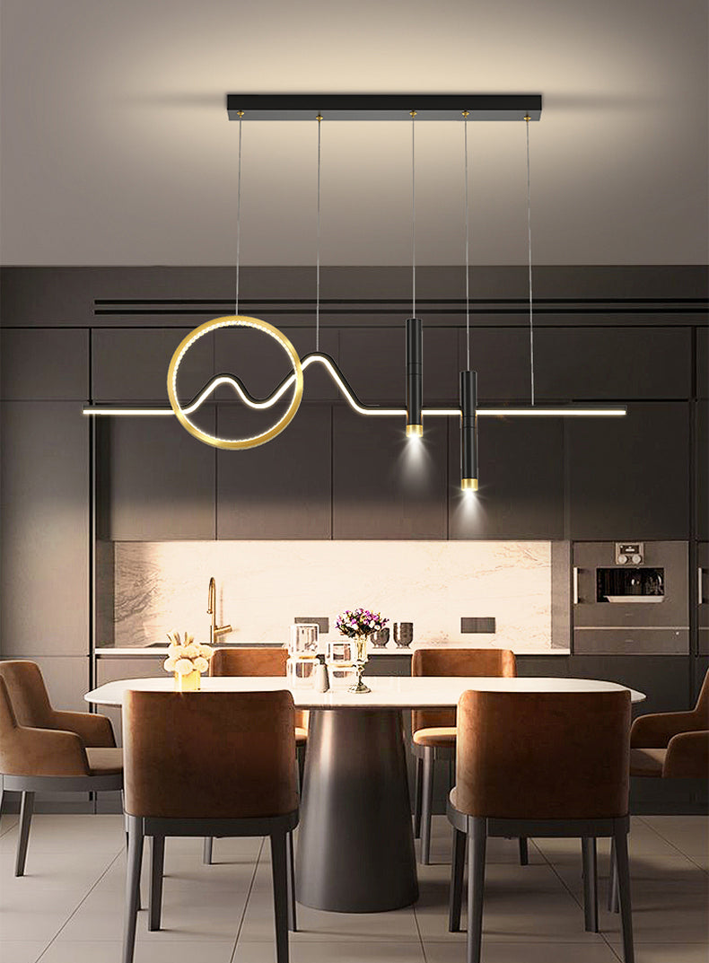 Luce a ciondolo dell'isola a led in ferro battuto nella moderna luce del soffitto acrilico in stile creativo per sala da pranzo