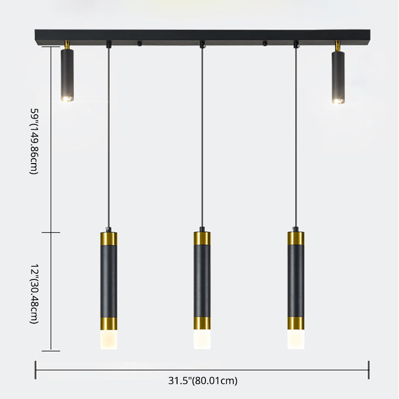 Luce a ciondolo a LED LED LINEARE BLACE LUCE MODERNA CONTRO CONTRO CHE STRANTE LUCE DA ACRILICA