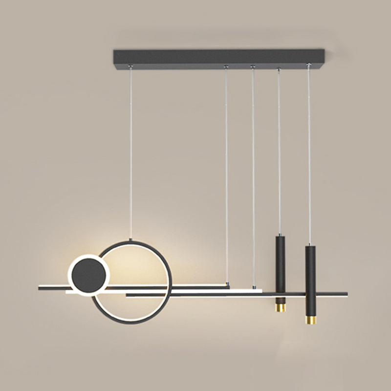 Luce a sospensione dell'isola a LED lineare in alluminio in moderna luce del soffitto in ferro battuto in stile creativo con ombra acrilica