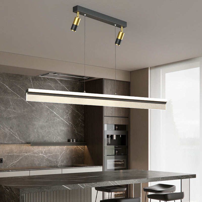 Rectangular Acrylic Island Lighting Simple Style LED Suspension Light with Spotlight