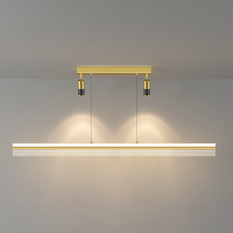 Rectangular Acrylic Island Lighting Simple Style LED Suspension Light with Spotlight