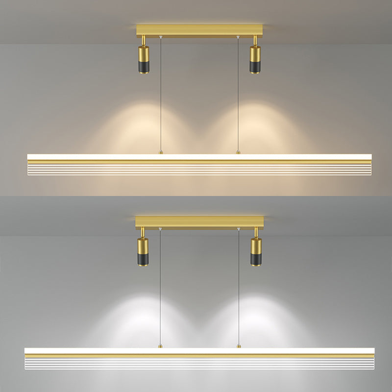 Rectangular Acrylic Island Lighting Simple Style LED Suspension Light with Spotlight