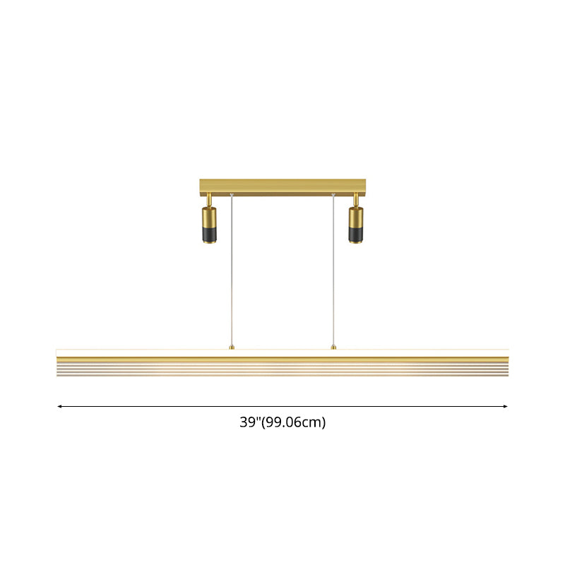 Rectangular Acrylic Island Lighting Simple Style LED Suspension Light with Spotlight