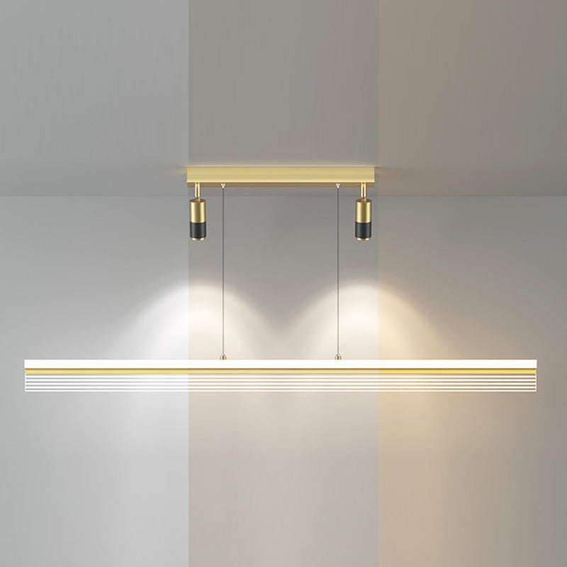 Rectangular Acrylic Island Lighting Simple Style LED Suspension Light with Spotlight