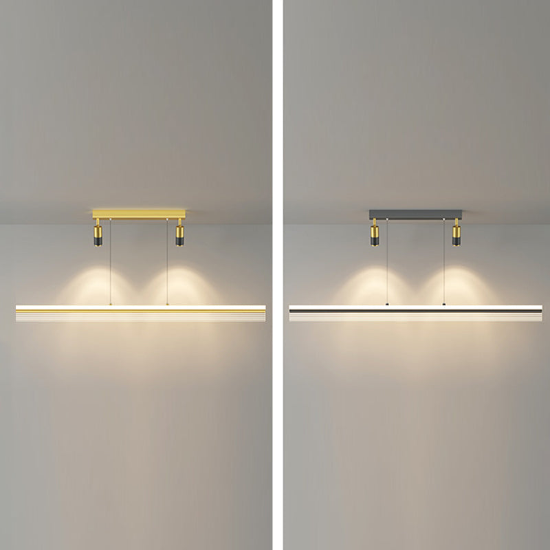 Rectangular Acrylic Island Lighting Simple Style LED Suspension Light with Spotlight
