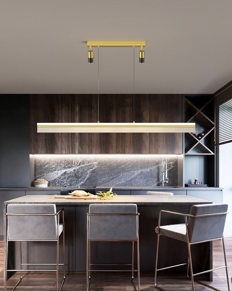 Rectangular Acrylic Island Lighting Simple Style LED Suspension Light with Spotlight