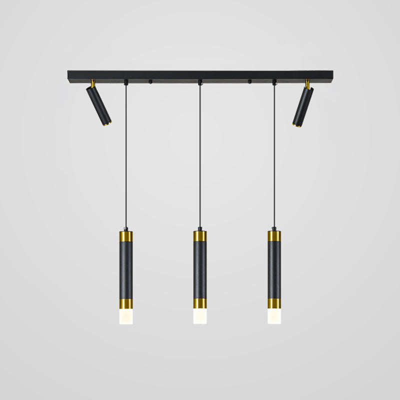 Luce a ciondolo a LED LED LINEAR BLACE Luce a soffitto in ferro battuto in stile moderno con ombra acrilica