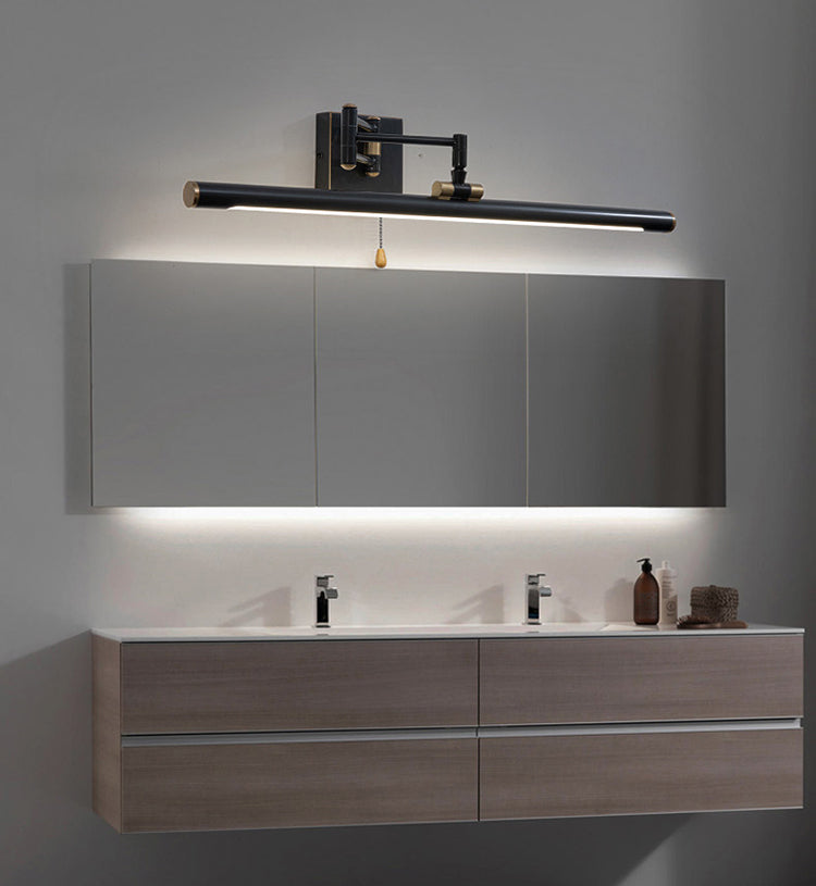 Modern Minimalist Style Cylindrical Wall Mounted Vanity Lights Copper Vanity Lighting for Bathroom