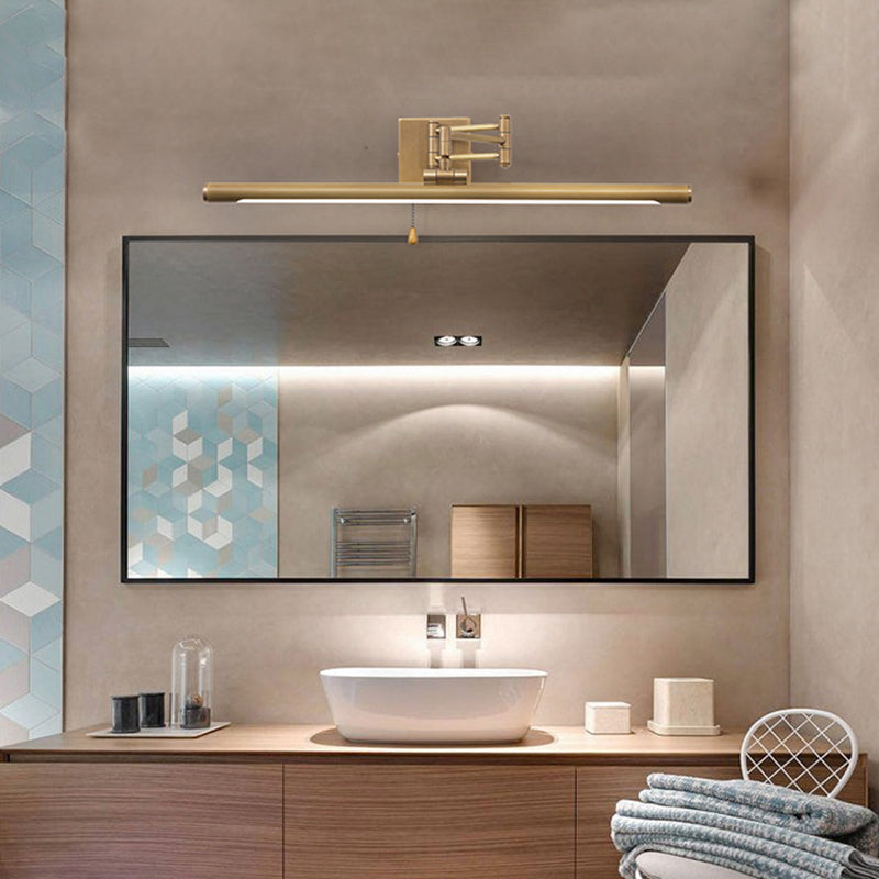 Modern Minimalist Style Cylindrical Wall Mounted Vanity Lights Copper Vanity Lighting for Bathroom