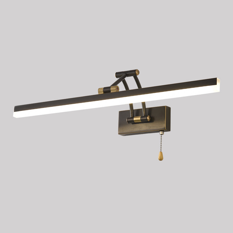 Luces de tocador montadas en la pared recta de mediados de siglo Ideas de iluminación de pared de luz para el baño