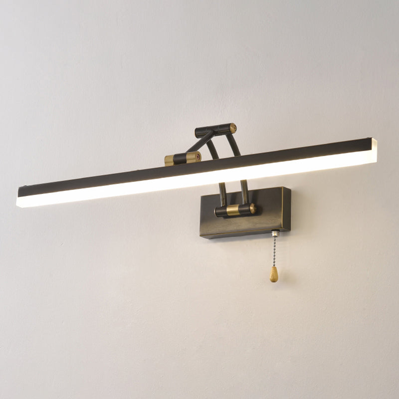 Luces de tocador montadas en la pared recta de mediados de siglo Ideas de iluminación de pared de luz para el baño