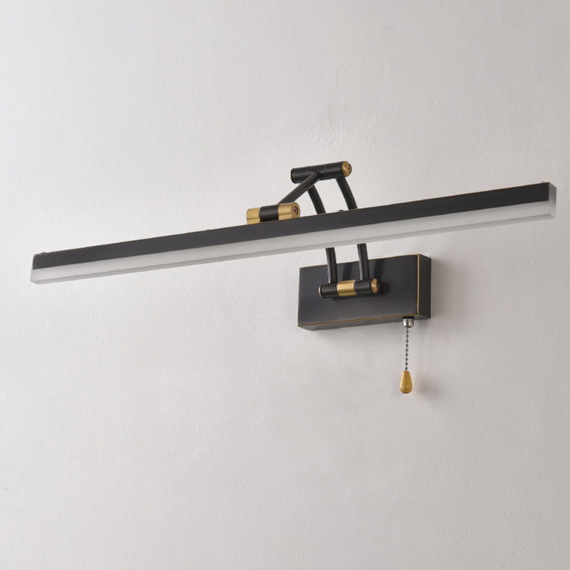 Luces de tocador montadas en la pared recta de mediados de siglo Ideas de iluminación de pared de luz para el baño