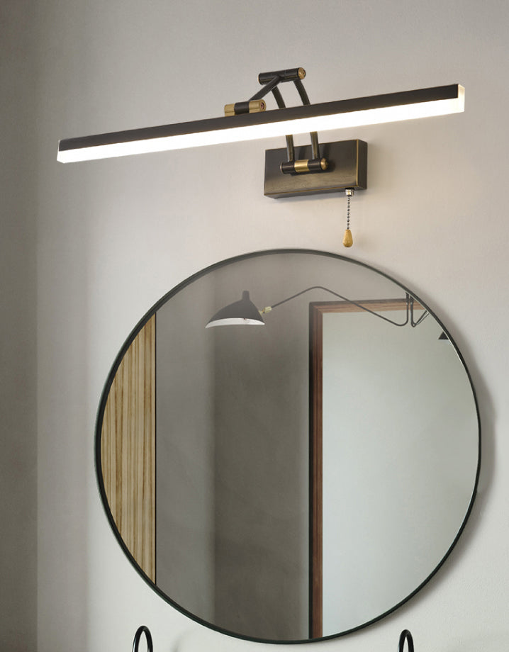 Luces de tocador montadas en la pared recta de mediados de siglo Ideas de iluminación de pared de luz para el baño