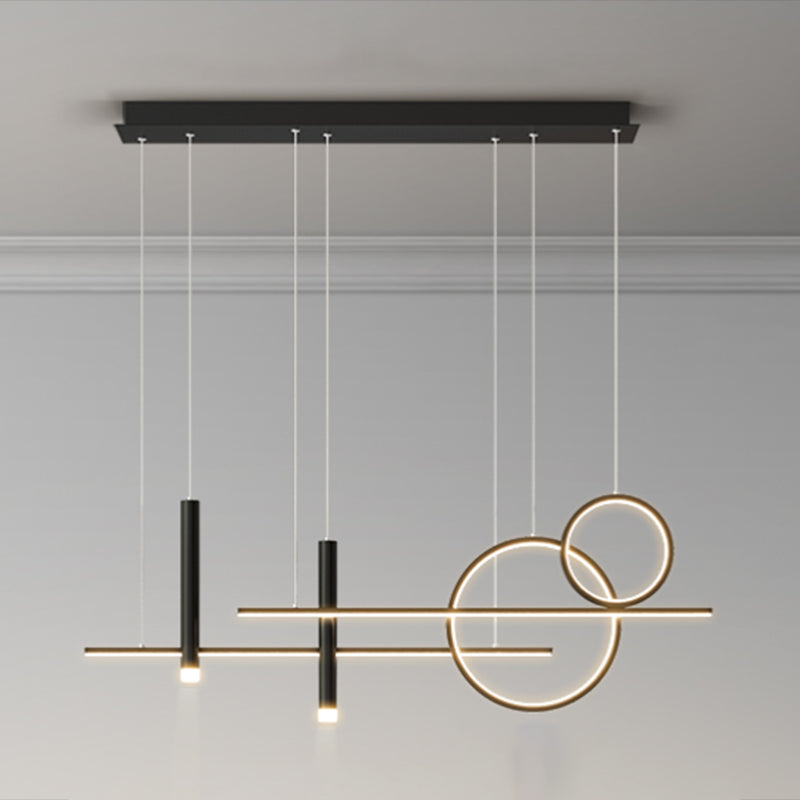 Wrought Iron LED Island Pendant Light in Modern Creative Style Silica Gel Ceiling Light for Dining Room