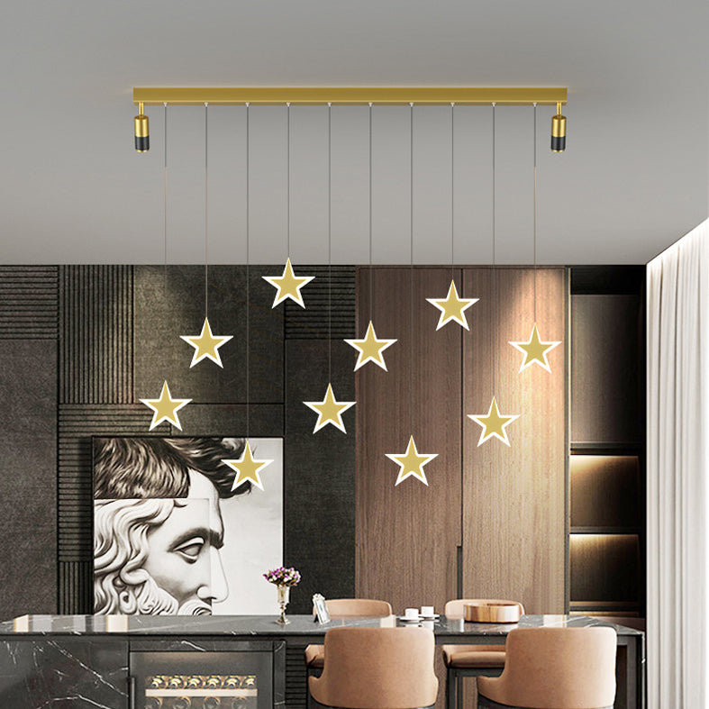 Starry Multi-Light Pendant Modernist Acrylic Dining Room LED Hanging Light over Island