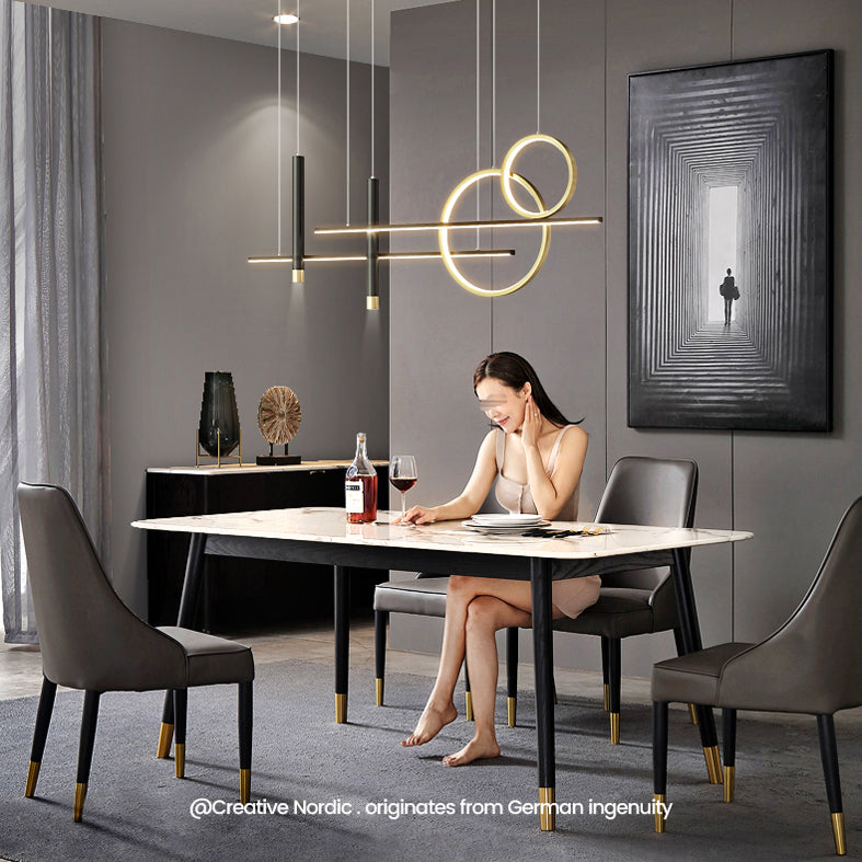 Wrought Iron LED Island Pendant Light in Modern Creative Style Silica Gel Ceiling Light for Dining Room