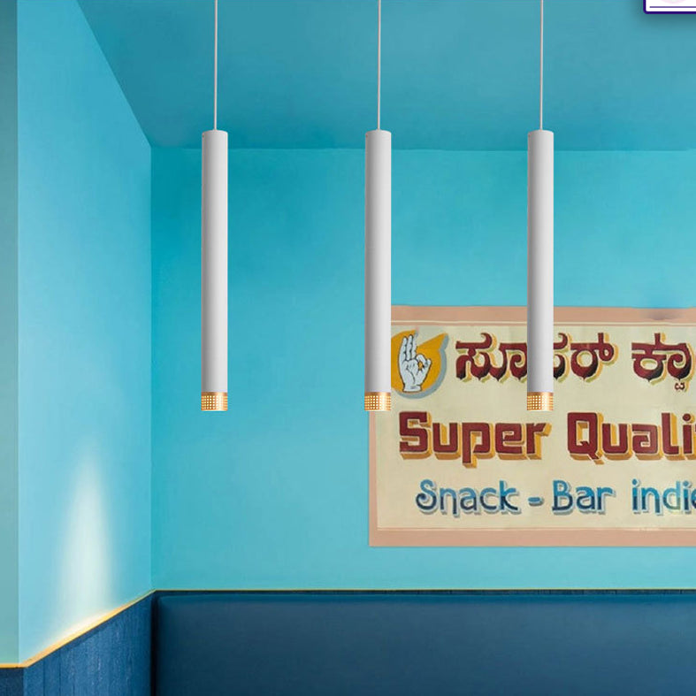 Aluminum Tube Shade Suspension Light Minimalist LED Ceiling Pendant with Beehive Design