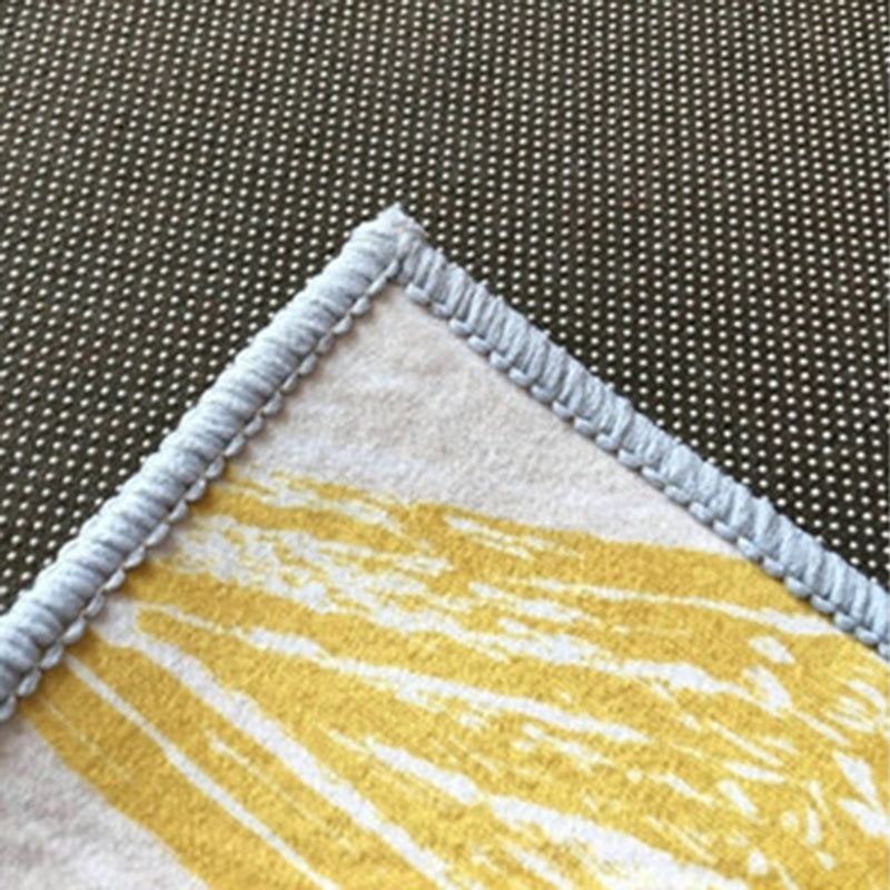 Rectangular Marble Print Rug Polyester Abstract Carpet Washable Rug for Living Room